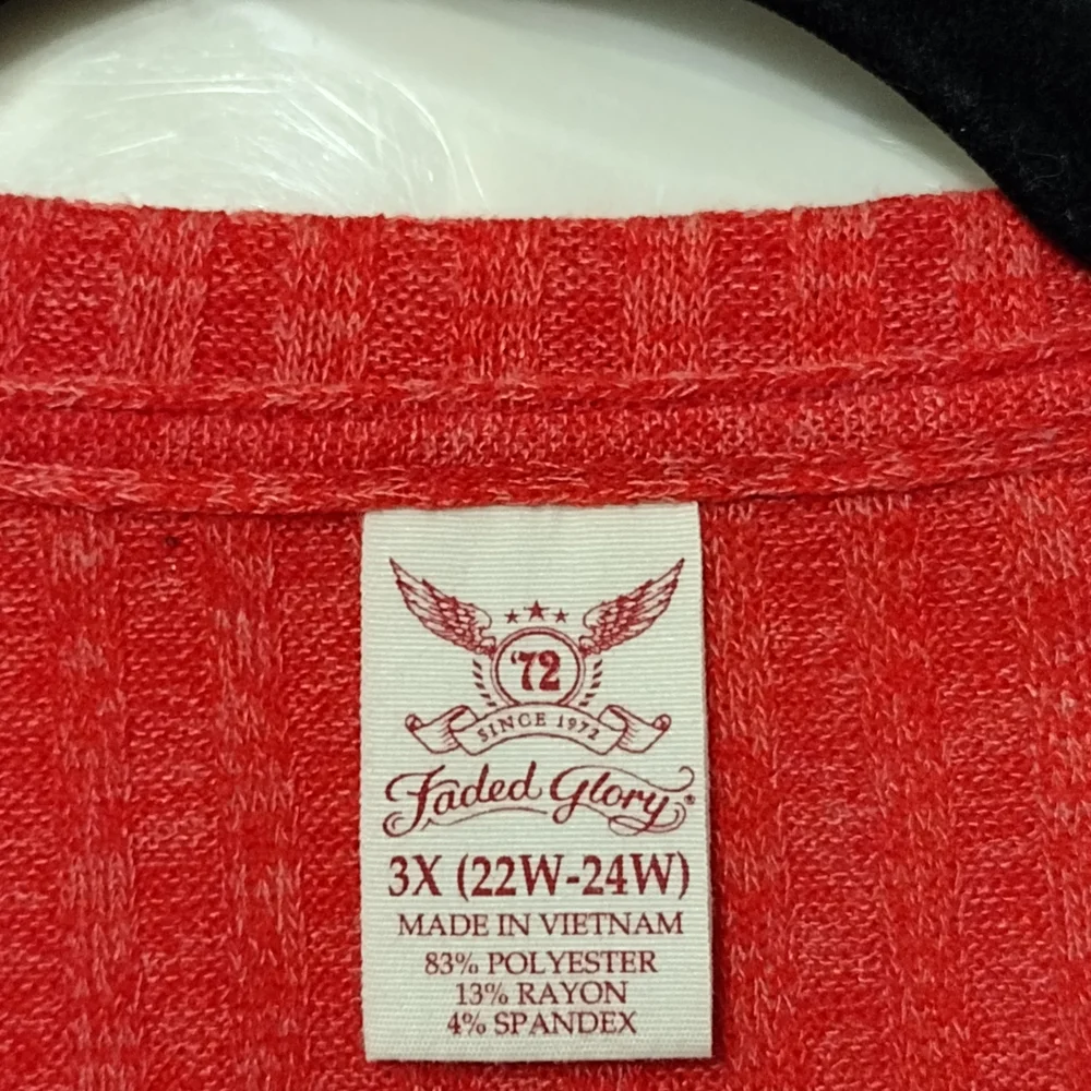 Faded Glory Women's Vibrant Red V-Neck Tunic - Picture 3 of 4